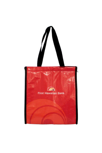 Red Logo Insulated Shopping Tote
