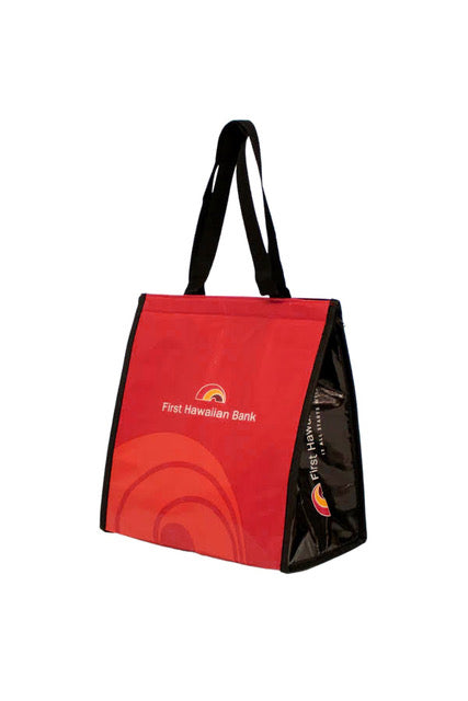 Red Logo Insulated Shopping Tote